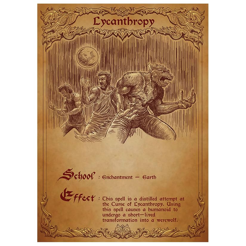 Fantasy North - Spell Scrolls I - 100 Textured Matte TCG Card Sleeves - Fits Magic MTG Commander Pokemon and Other Card Games - Playing Card Sleeves (