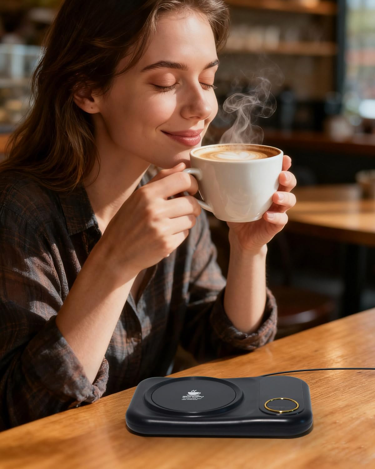 Scaldacaffè elettrico, 3 livelli di temperatura 45 °C / 55 °C / 65 °C – scalda bevande elettriche USB per caffè, cacao, tè, candele – regalo per donne, uomini