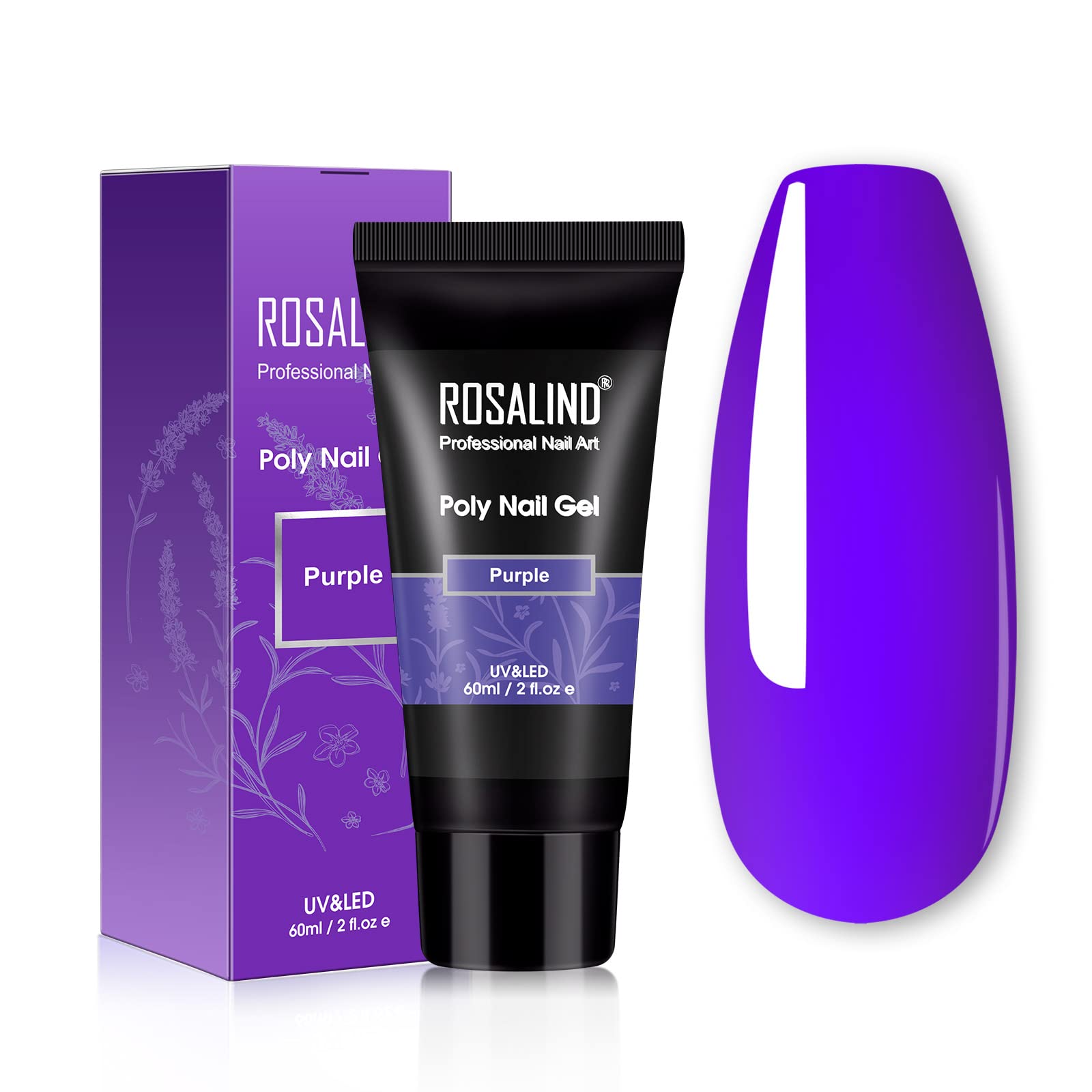 ROSALINDPoly Nail Gel 60ml Easter Purple Extension Nail Gel Tubes Bright Colour Nail UV Lamp Cure DIY Manicure Nail Art at Home for Women