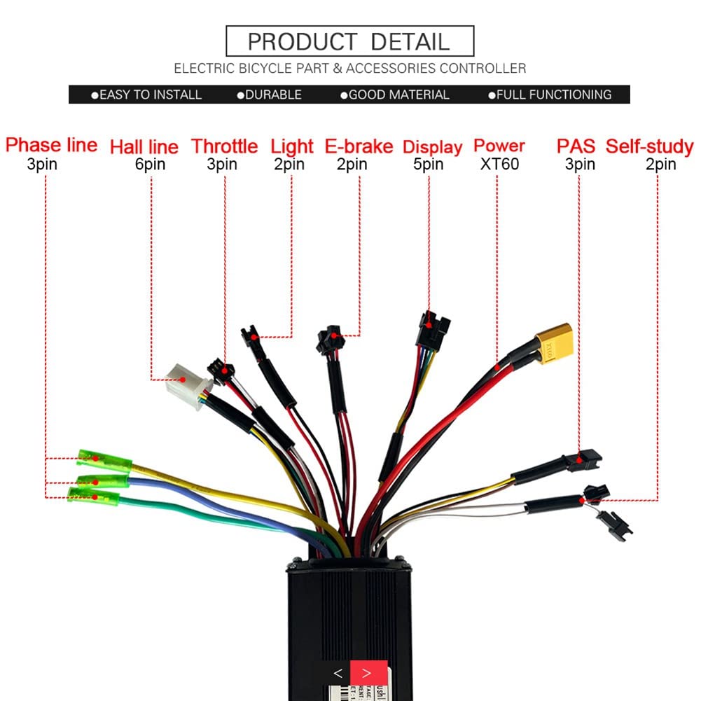 36V 48V 750W 1000W Brushless 30A Contrôleur Kit de frein d'accélérateur avec LED SW900 Affichage E-Bike Pièces
