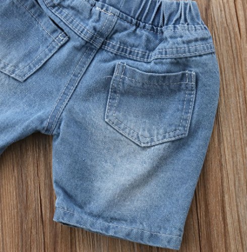 Mama's Boy Criança Meninos Top sem mangas com colete e calça jeans rasgada Roupa curta (18-24 meses