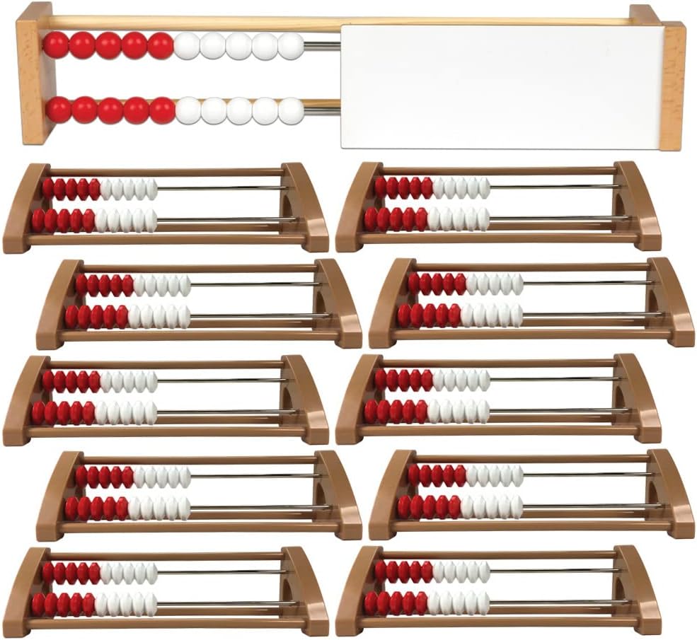 EAI Education Two-Bar Student Rekenrek: Plastic - Flat Beads Classroom Set