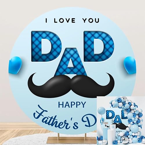 Leyiyi 6x6ft Happy Father's Day Round Backdrop Polyester Fun
