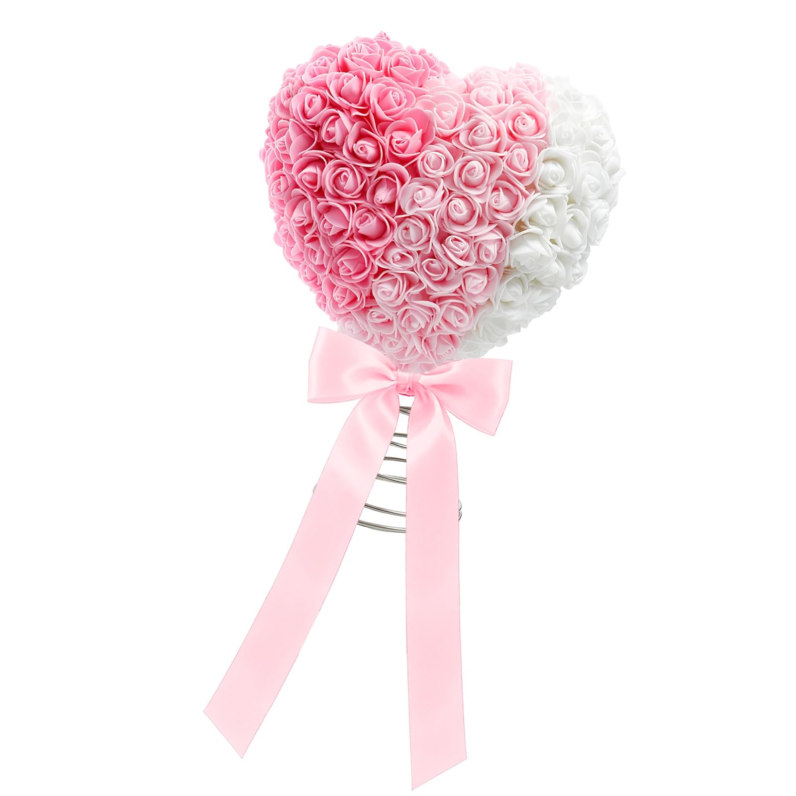 Rose Heart Bowknot Tree Toppers Valentine ' s Party Christmas Decorations and Home Celebration Thin Spume Flowers