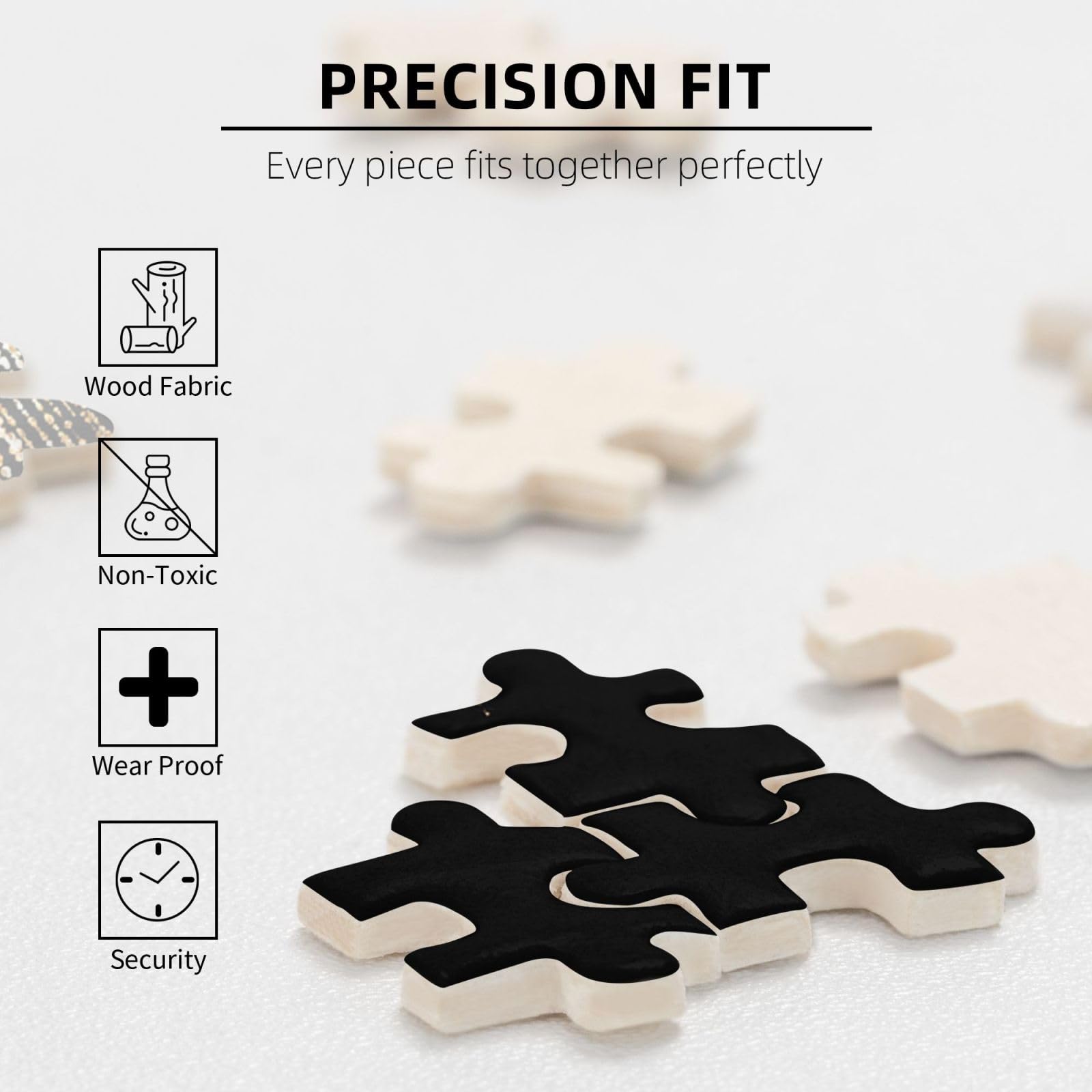 Gioco di puzzle per adulti, puzzle impegnativi, puzzle da 1000 pezzi, nero oro scintillante con frange glitterate