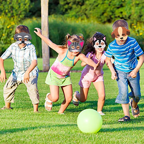 12er Katzen und Hunde Filz Spielzeug Masken für Kindergeburtstags Party Cosplay Kostüm Masken, Partyzubehör für Dekorationen, Rollenspiel Zubehör, Rollenspiel Requisiten Dekorationen