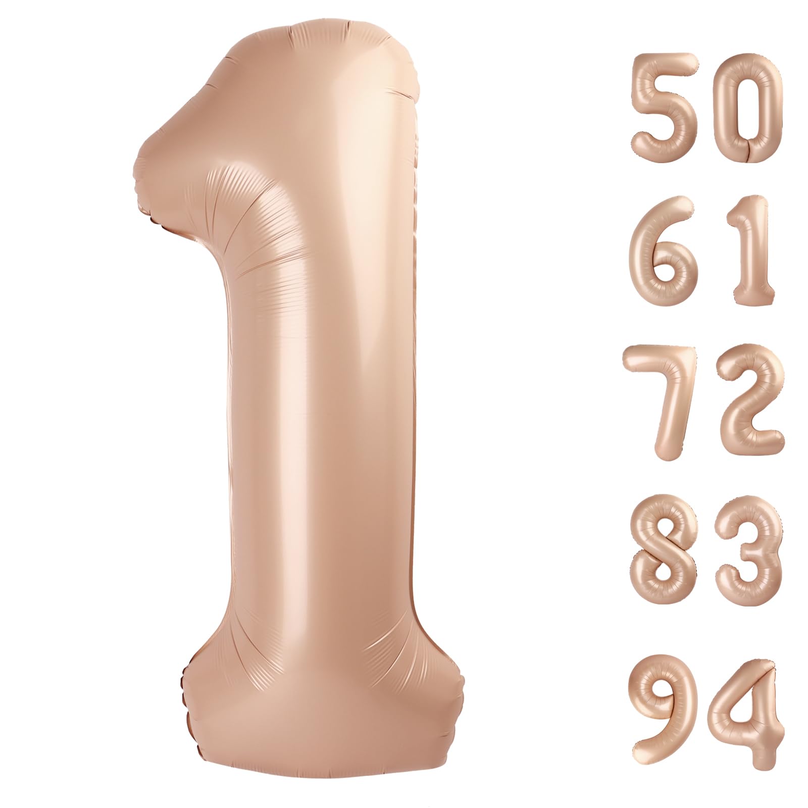 Light Brown 1 Balloon - Number Balloon 40 Inch, 1st Light Brown Decorations