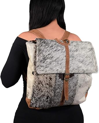cowhide fur backpack