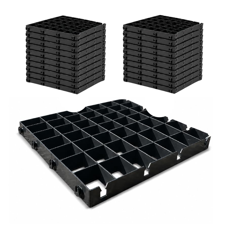 ECODECK Gravel Grids for Driveway X20 (5m) + Heavy Duty Weed Membrane | Plastic Shed Base Gravel Grid for Gravel Grass & Porous Paving | Made in UK | Eco-Friendly & Eco Ground Stability Grids