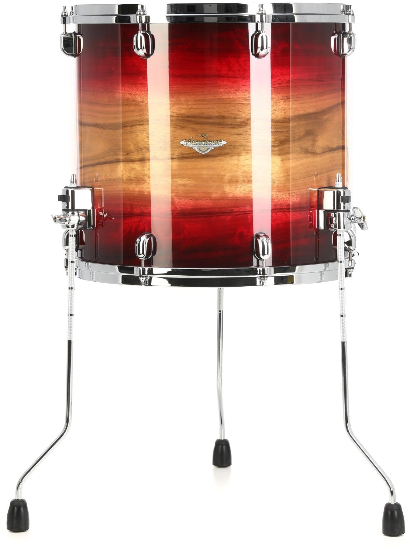 Tama Starclassic Maple Floor Tom - 16 x 18 inch - Ruby Pacific Walnut Burst with Chrome Hardware