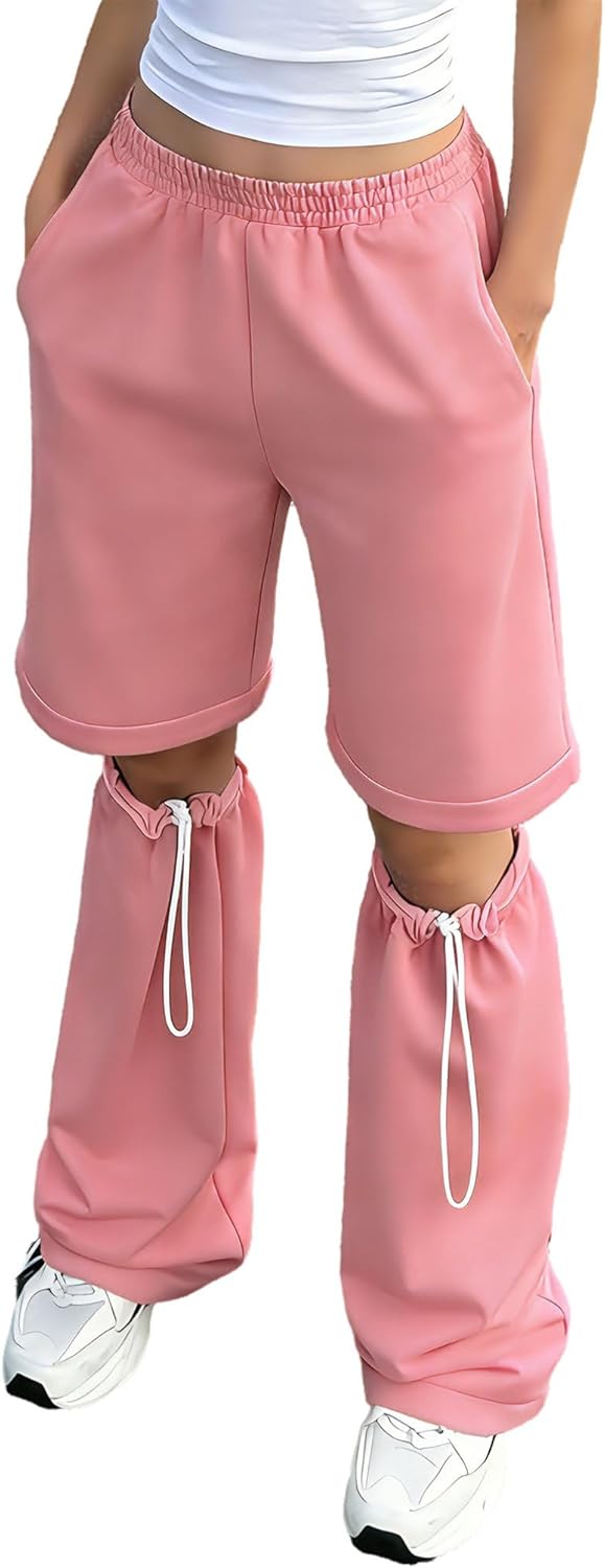 YiZYiF Sweatpants for Women Casual Safari Hiking Pants Outdoor Convertible Elastic Waistband Trousers