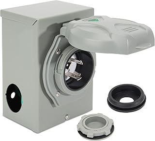 OPL5 50Amp Generator Power Inlet Box with Pre Punched Detachable Knockouts, NEMA SS2-50P Outdoor Generator Transfer Switch with LED Light Indicator for Indoor Outdoor Use,ETL Listed (SS2-50P)