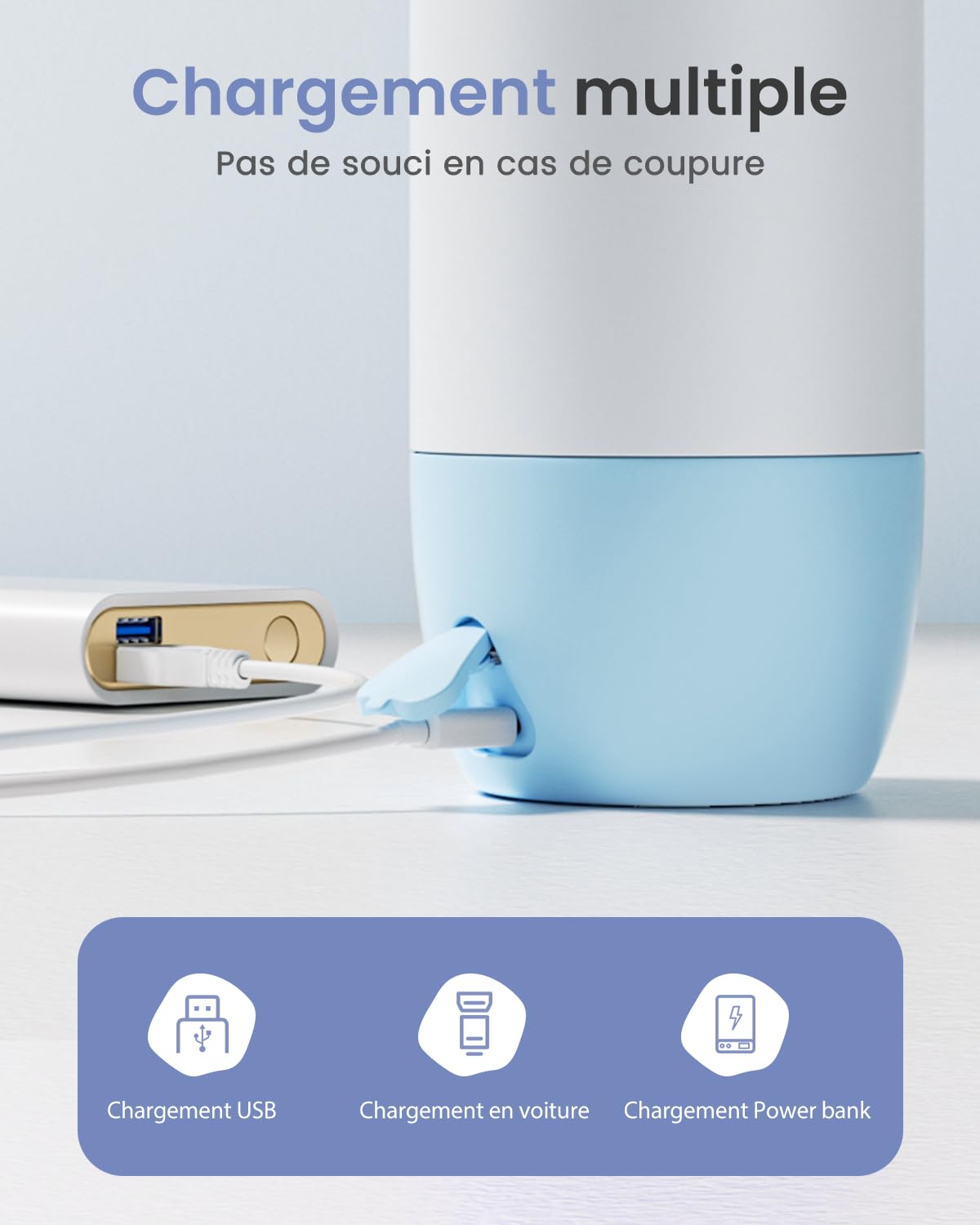 GROWNSY Chauffe Biberon Nomade Sans Fil avec Chauffage Rapide pour Lait Maternel et Formule, Chauffe Biberon Portable avec Batterie 10000mAh, Capacité 600mL et Contrôle de la Température