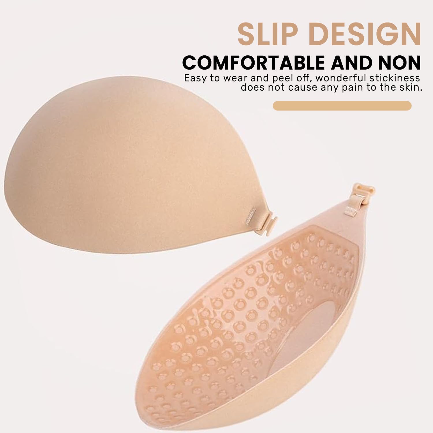 2 Pieces Invisible Strapless Sticky Bra Push up for Women, Ultra Adhesive Bra for Backless Dress - Image 5