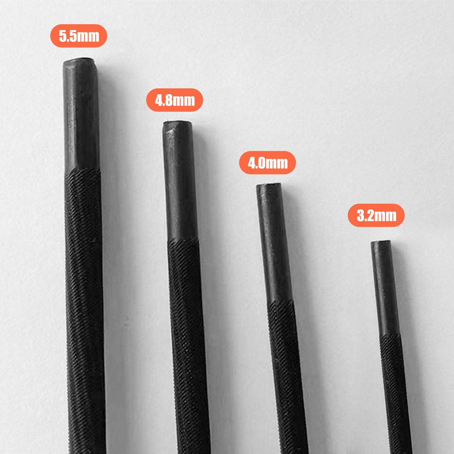 4 pezzi per motosega, per affilare, per cavallo, per lima rotonda, per motosega, per motosega, set di lime da 3,2 mm, 4,0 mm, 4,8 mm, 5,5 mm, adatta per motoseghe