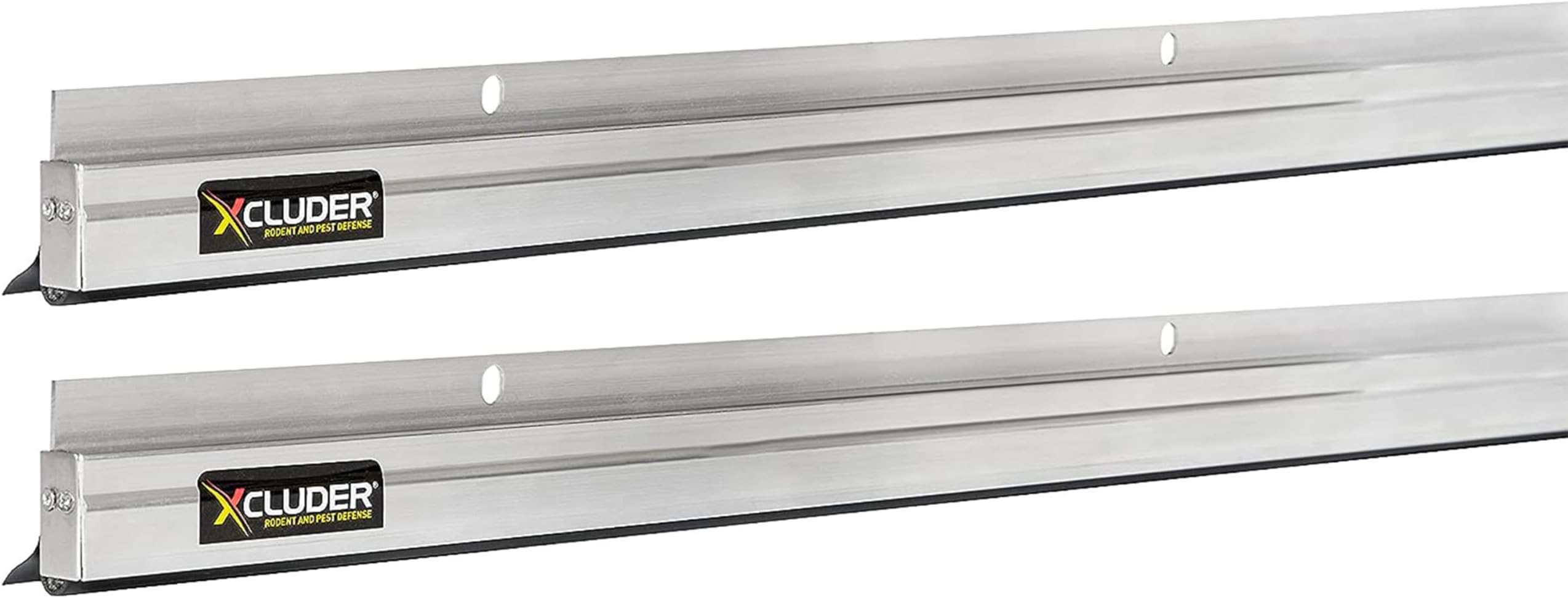 Xcluder 36" Low-Profile Door Sweep, Aluminum 2-Pack – Seals Out Rodents & Pests, Enhanced Weather Sealing, Easy to Install; Door Seal Rodent Guard; Rodent Proof Door Sweep