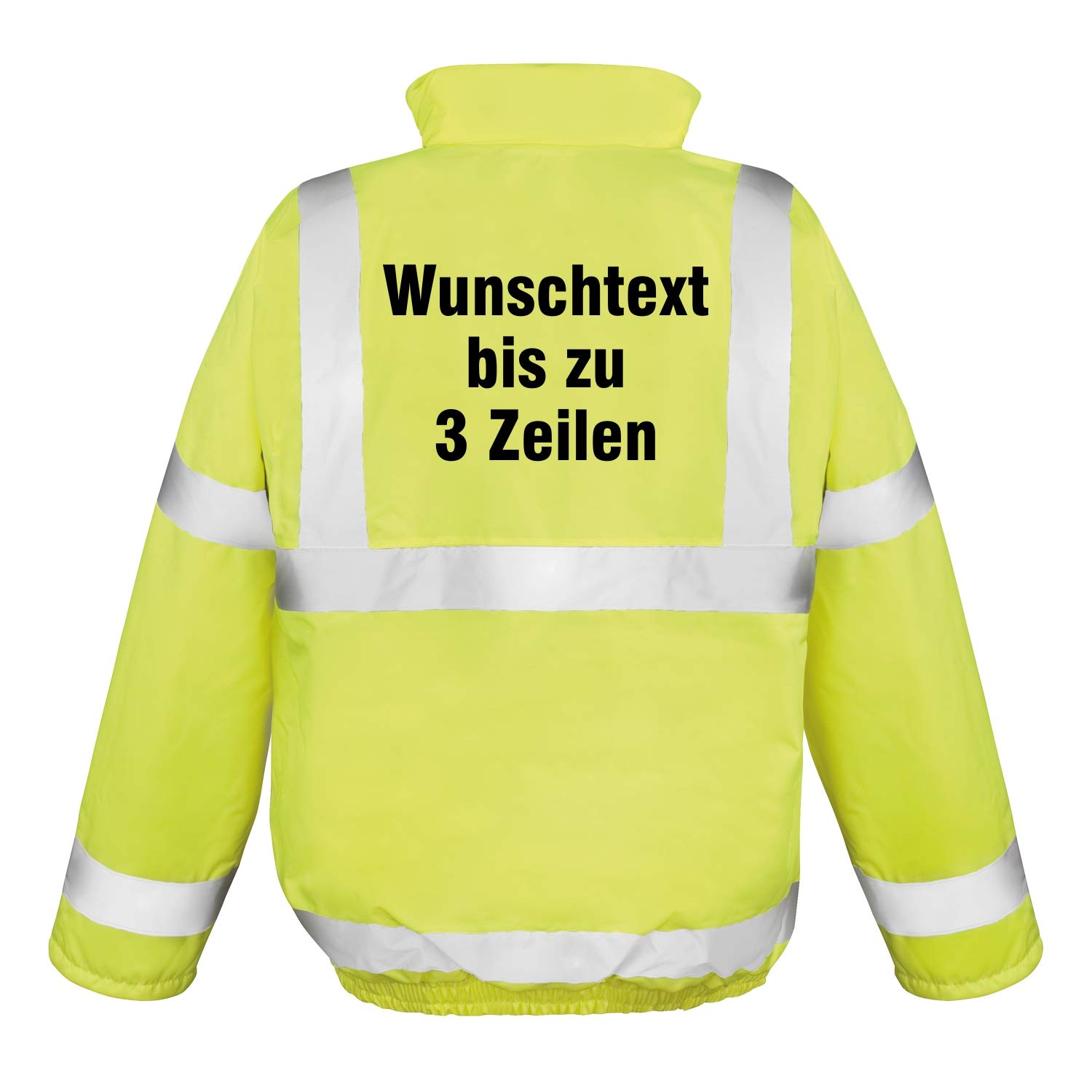 Nashville print factory Wetterfeste gefütterte Sicherheitsjacke Arbeitsjacke mit Kapuze bedruckt mit Ihrem Wunschtext | Rückendruck