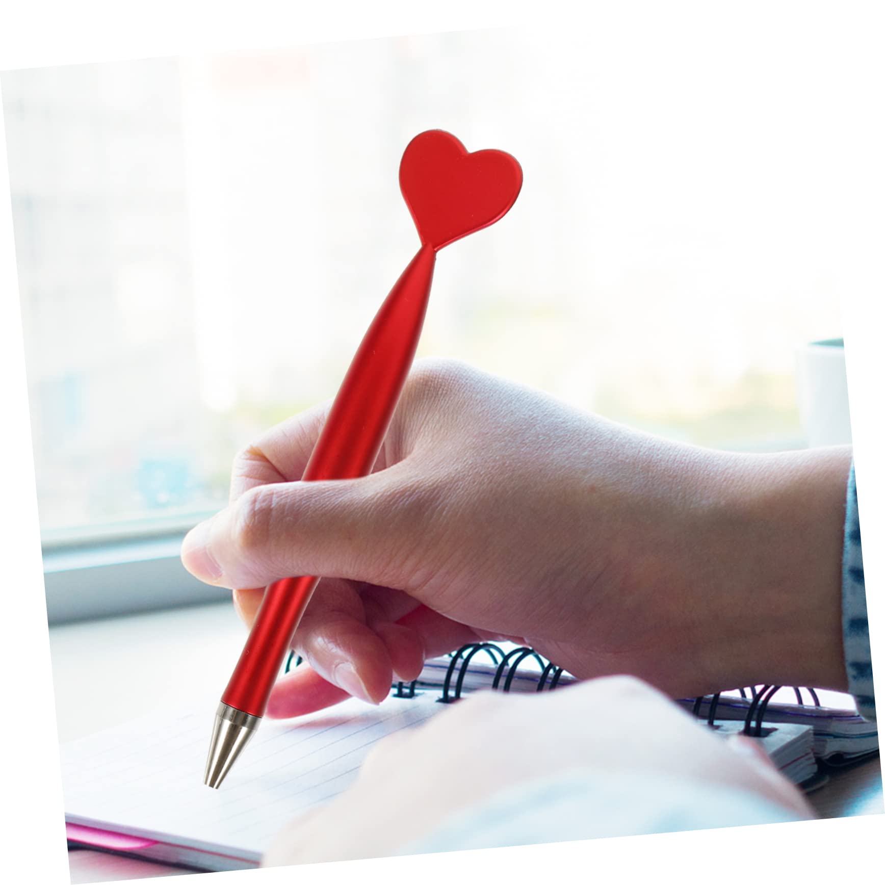48 Bolígrafos Giratorios Corazón San Valentín, Pluma Escritura Suave ABS