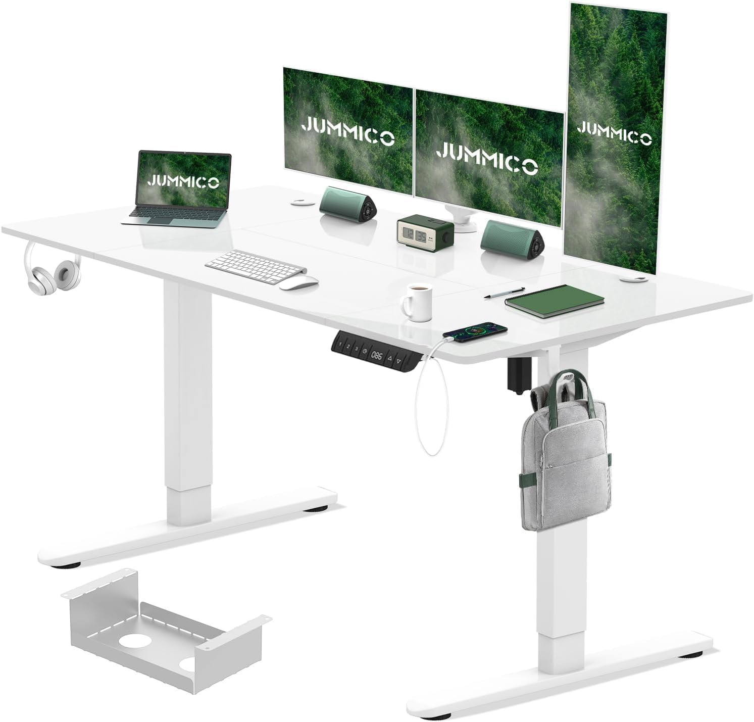 JUMMICO Scrivania Elettrica Regolabile 160 Bianca