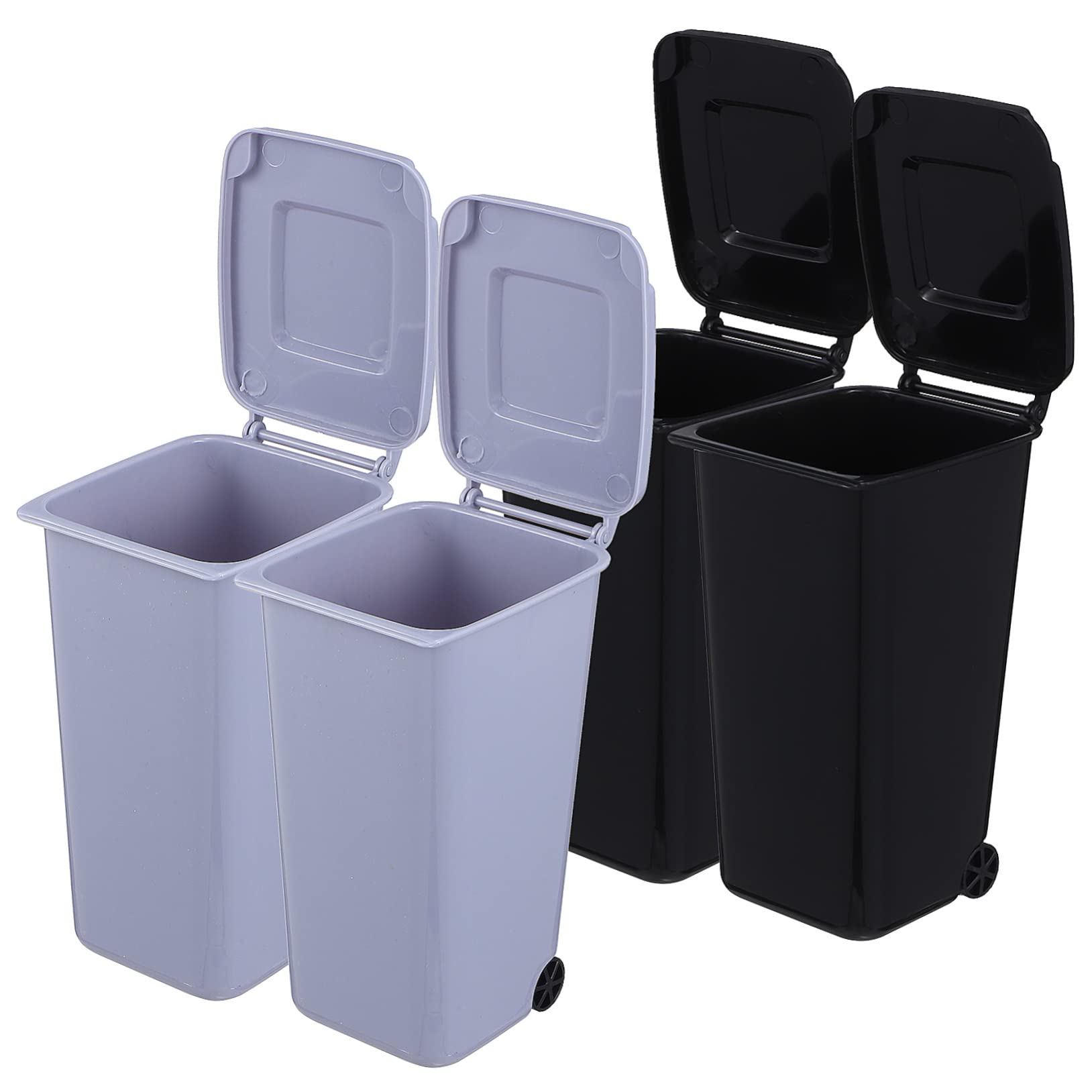 Mini-Mülleimer, Mini-Spielzeug, 8 Stück, Kunststoff, Mini-Mülleimer, Mini-Mülleimer, Kunststoff-Mülleimer, Tisch-Mülleimer, Multifunktions-Stifthalter, Mini-Desktop-Mülleimer, blauer Mülleimer (Farbe:
