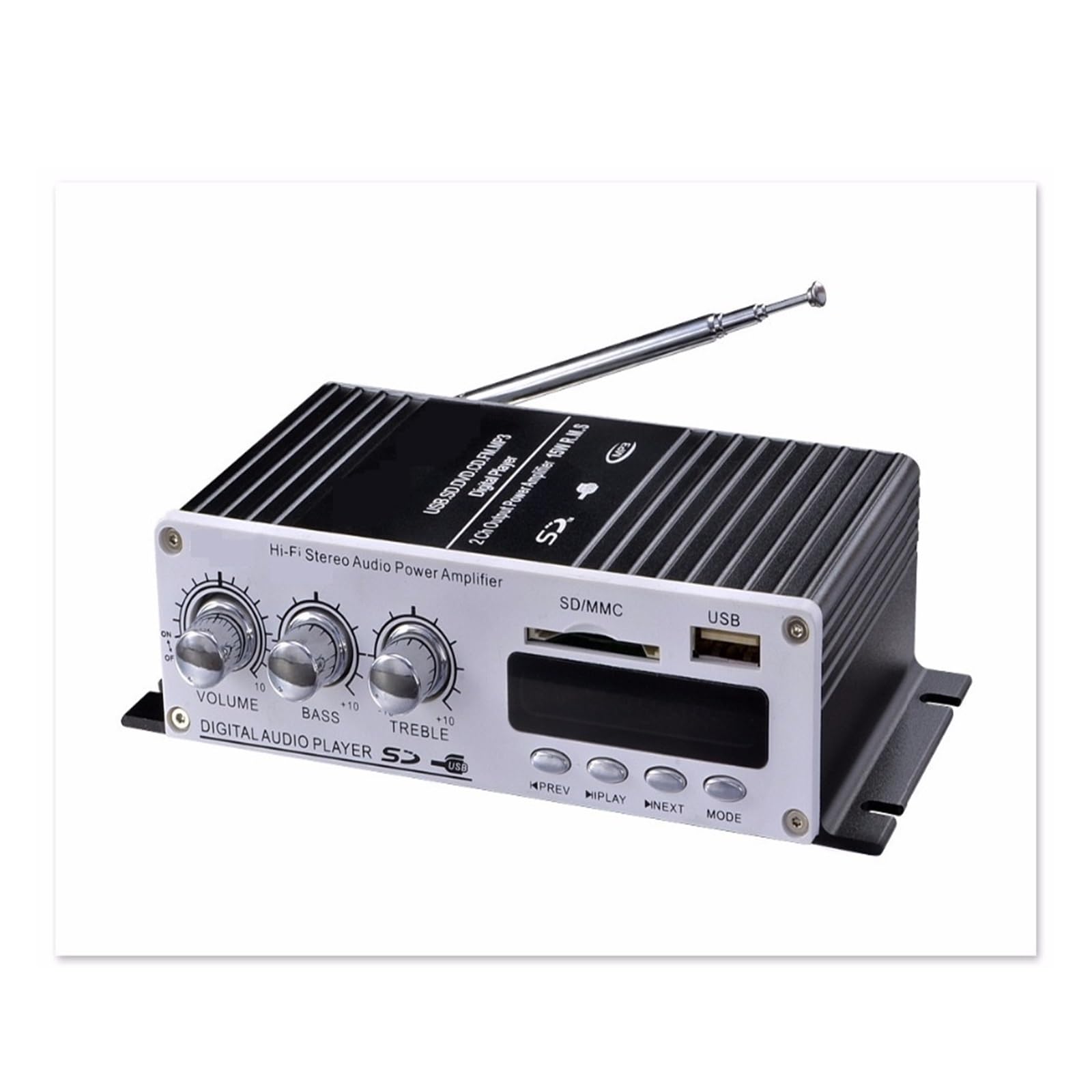 Wzmacniacze Mocy Bluetooth Z Kablem Zasilającym I Audio Odtwarzacz Wielofunkcyjny Do Samochodu Domowego Precyzyjne Strojenie(With power adapter)