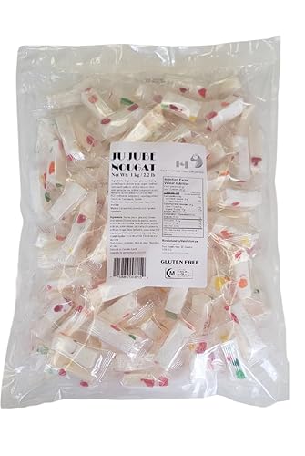 Golden Bonbon Caramelo italiano de turrón de azufaifo, empaquetados individualmente, turrón suave y masticable con barras de caramelo de frijoles de