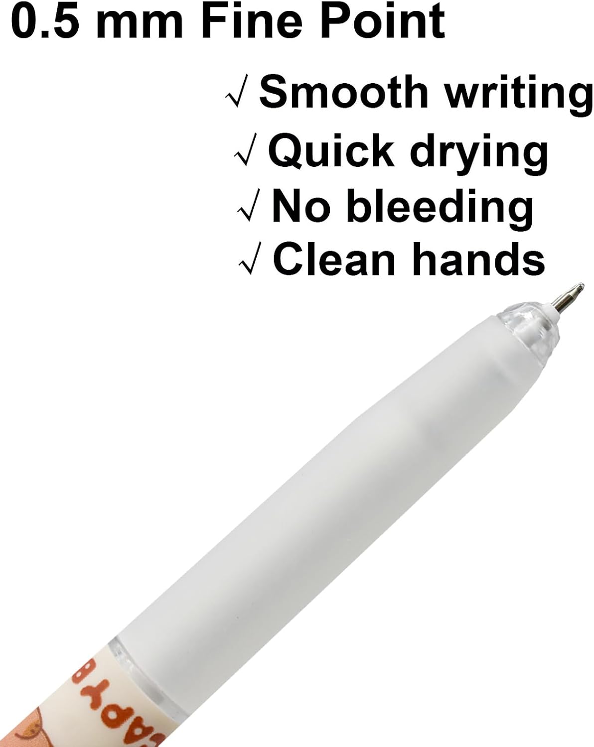 Maydahui 28Pcs Cute Capybara Retractable Gel Pens 0.5mm Black Ink image 3