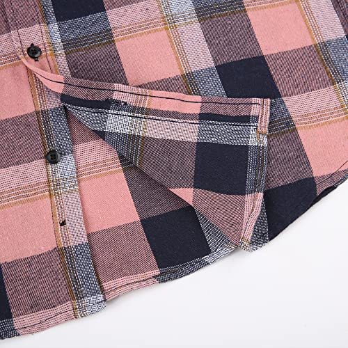 MCEDAR Men’s Plaid Flannel Shirts-Long Sleeve Casual Button Down Slim Fit Outfit for Camp Hanging Out or Work4