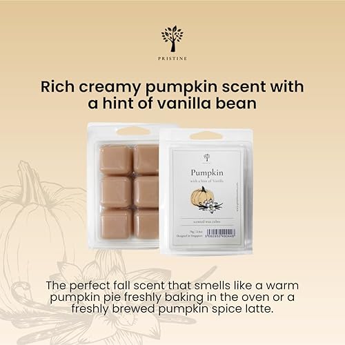 Miniatura 5 de Pristine Cera perfumada derretida, cubos de cera, cera de soja perfumada, 8 x 2.5 onzas, vainilla de calabaza, limón cilantro, lavanda, coco y