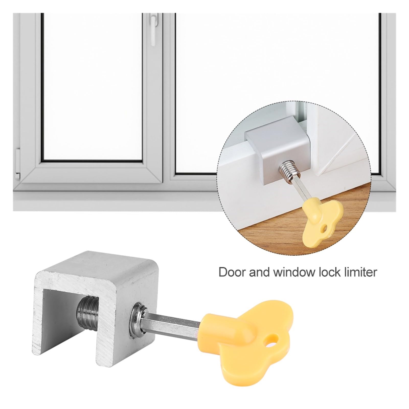 Serrures pour fenêtres coulissantes, Serrure à clé en alliage d'aluminium for fenêtres et portes coulissantes, plusieurs tailles disponibles(B 10pcs)