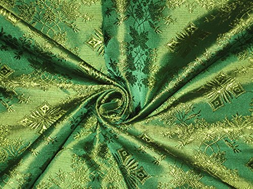 Tissu brocart de soie vert BRO155 insufflez de la magie à vos créations