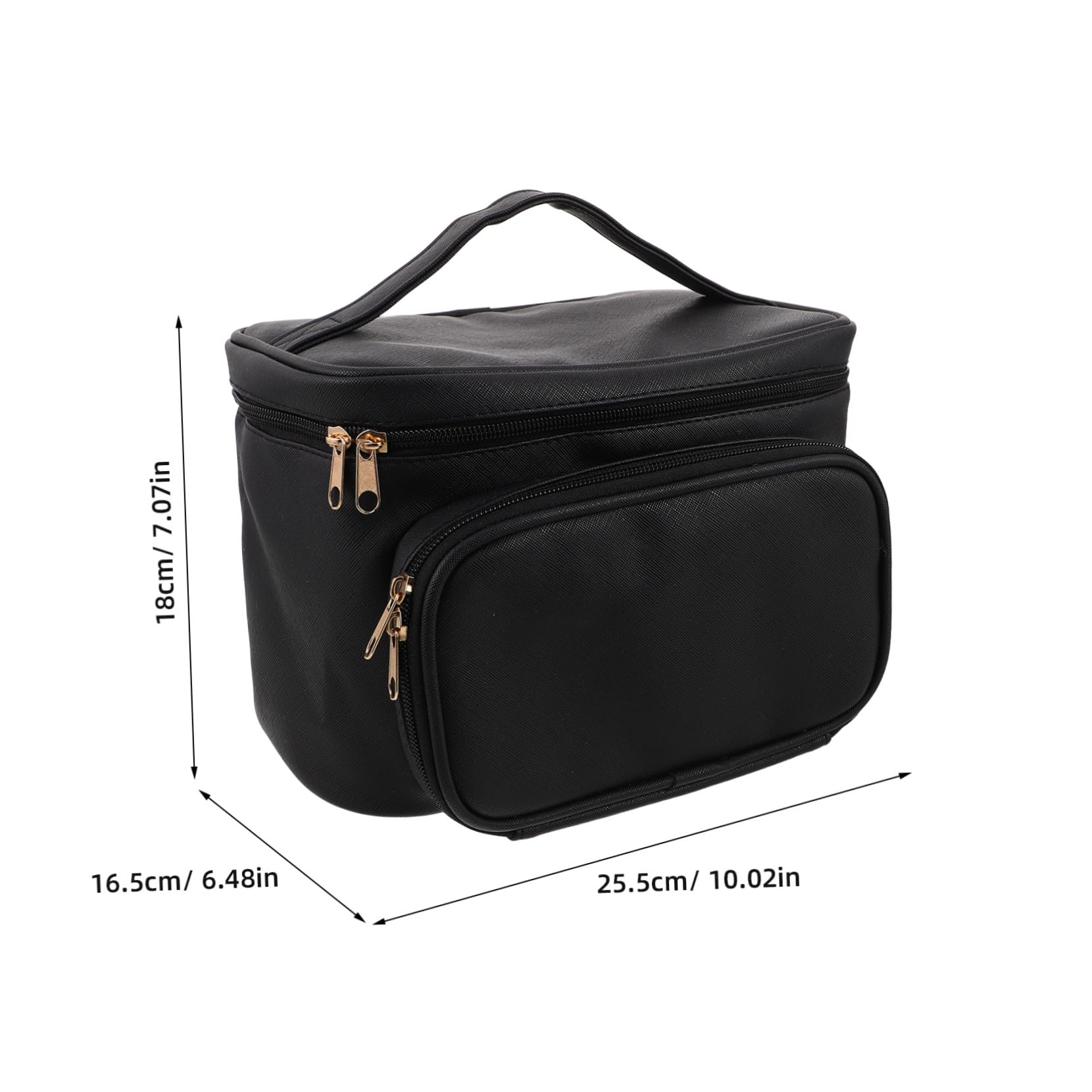 Trousse de Toilette Femme Étanche PU Capacité Compartiments Organisés Légère et Portable Sac Cosmétique de Voyage Noir