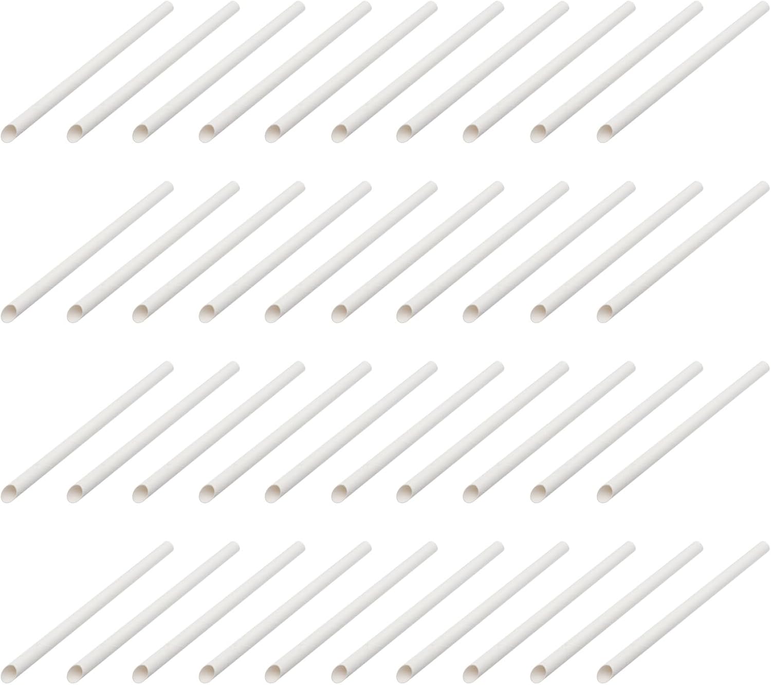 Disposable Paper Drinking Straws 100pcs, Independent Wrapped Pulp Milk Tea Straws 12x200mm Slanted Tip for Party, Store, and Beverage Use