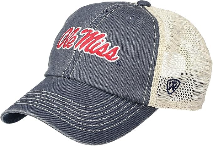 Collegiate Vintage Design Adjustable Hats (US Alpha One Size Ole Miss)