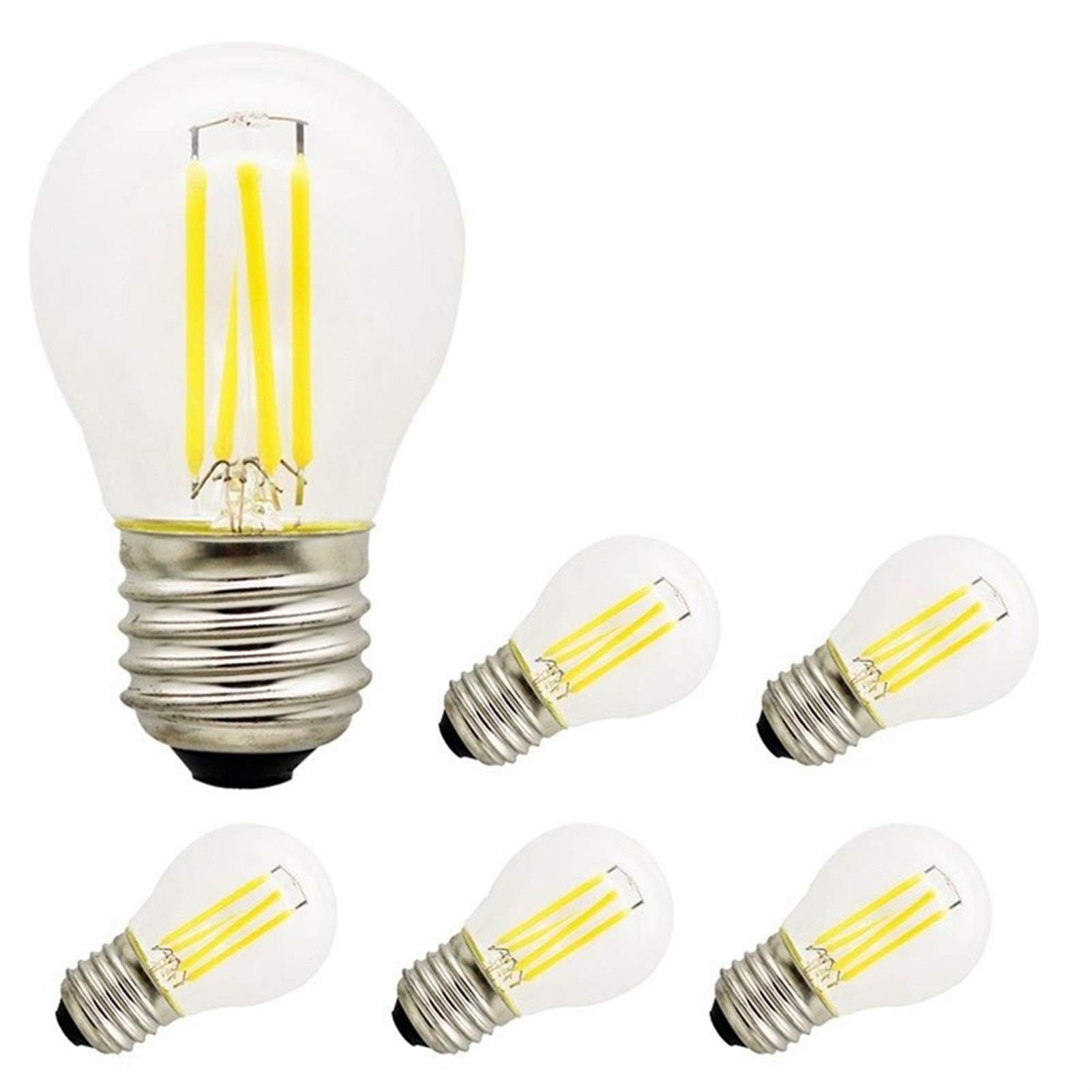 ANTYX Lampa LED 12 V E27, 4W (zastępuje 30W), ciepły biały, AC/DC 12-36 V 6-Pack [klasy Energy A +]