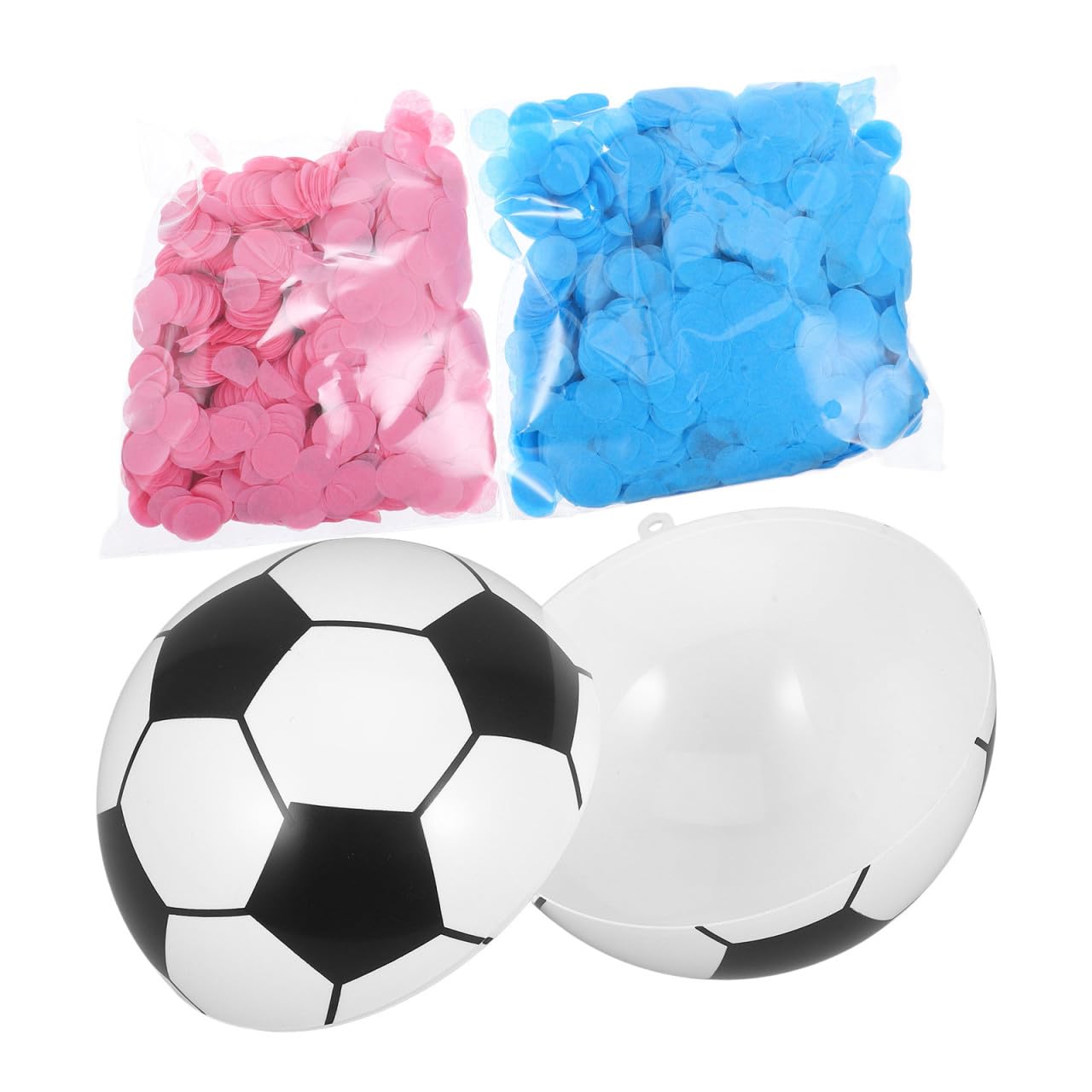 Balón de fútbol con confeti POPETPOP para revelación de género en fiestas infantiles