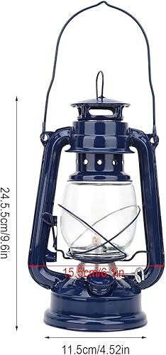 Miniatura 6 de Lámpara de aceite vintage, lámpara de queroseno de metal con mecha de tormenta, gran capacidad, linterna de combustión portátil, luz para camping,