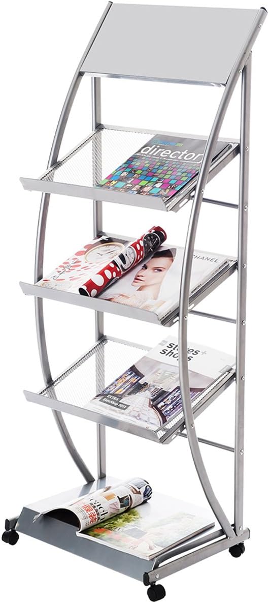 DXP Floor Standing Brochure Holder Magazine Literature Display Stand Rack with 3 Levels HJ-07