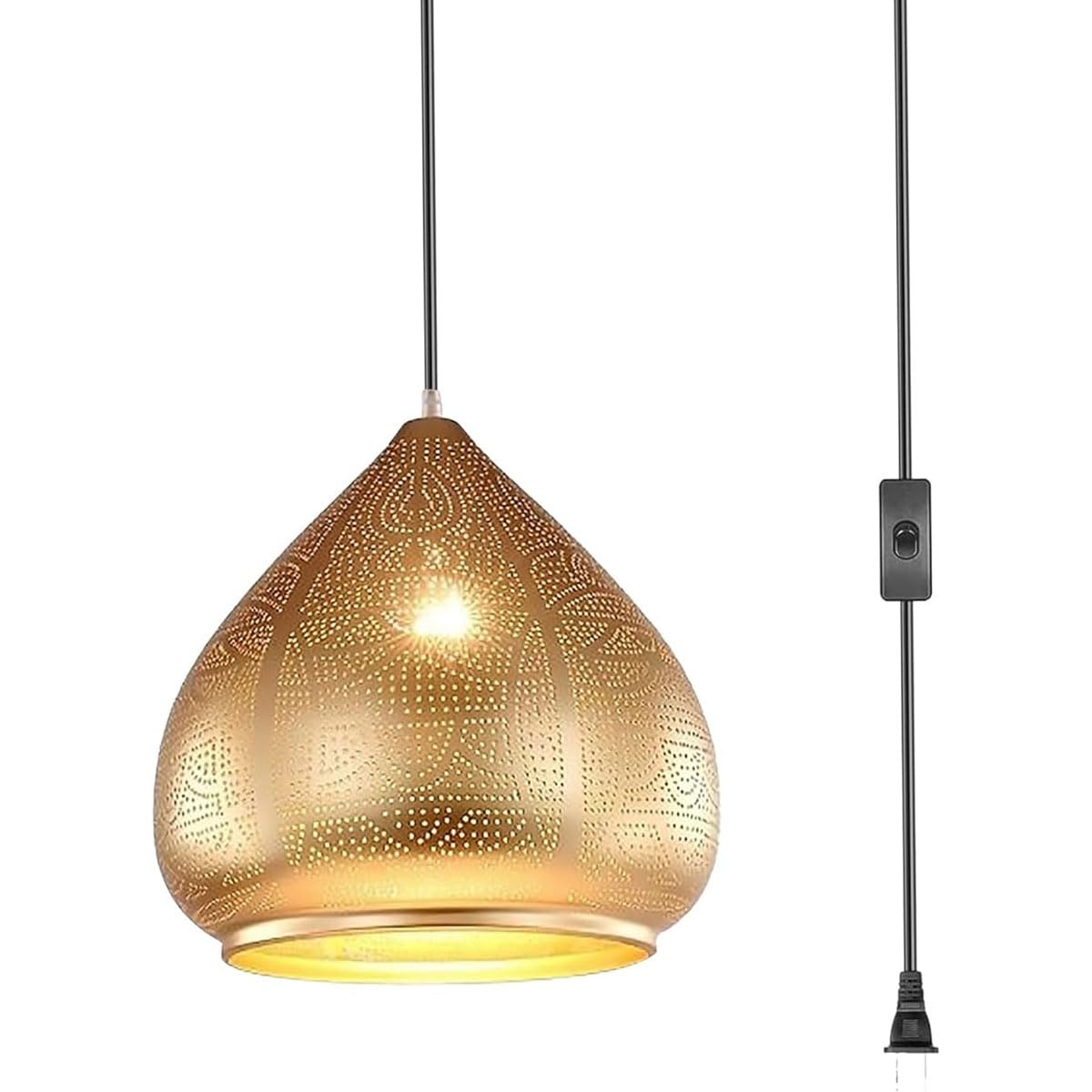 Photo 1 of Jowjut Retro Hanging Pendant Light, Gold