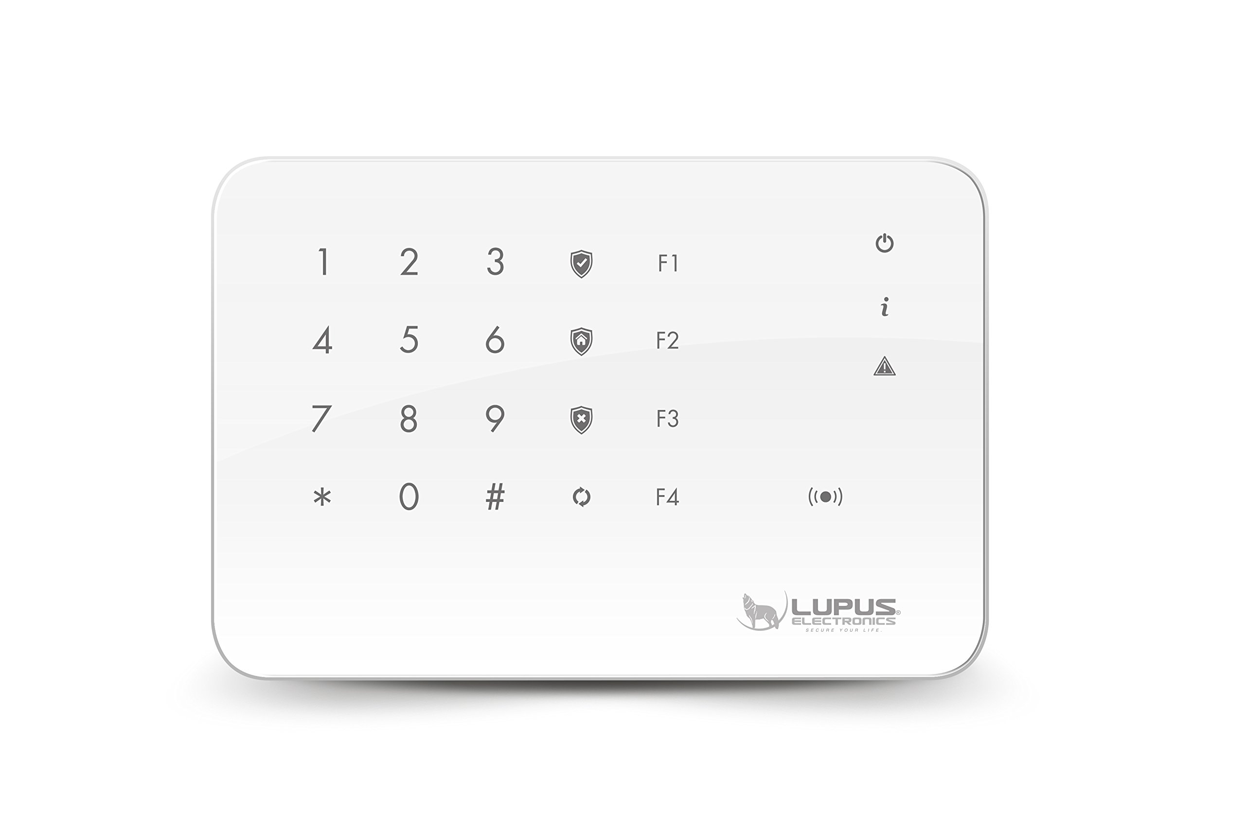 LUPUS Outdoorkeypad für die Smarthome Alarmanlagen, Kontrolleinheit zum scharf/home/unscharf schalten mit Tagreader, 4 Automationstasten, Batterie- oder Netzbetrieb
