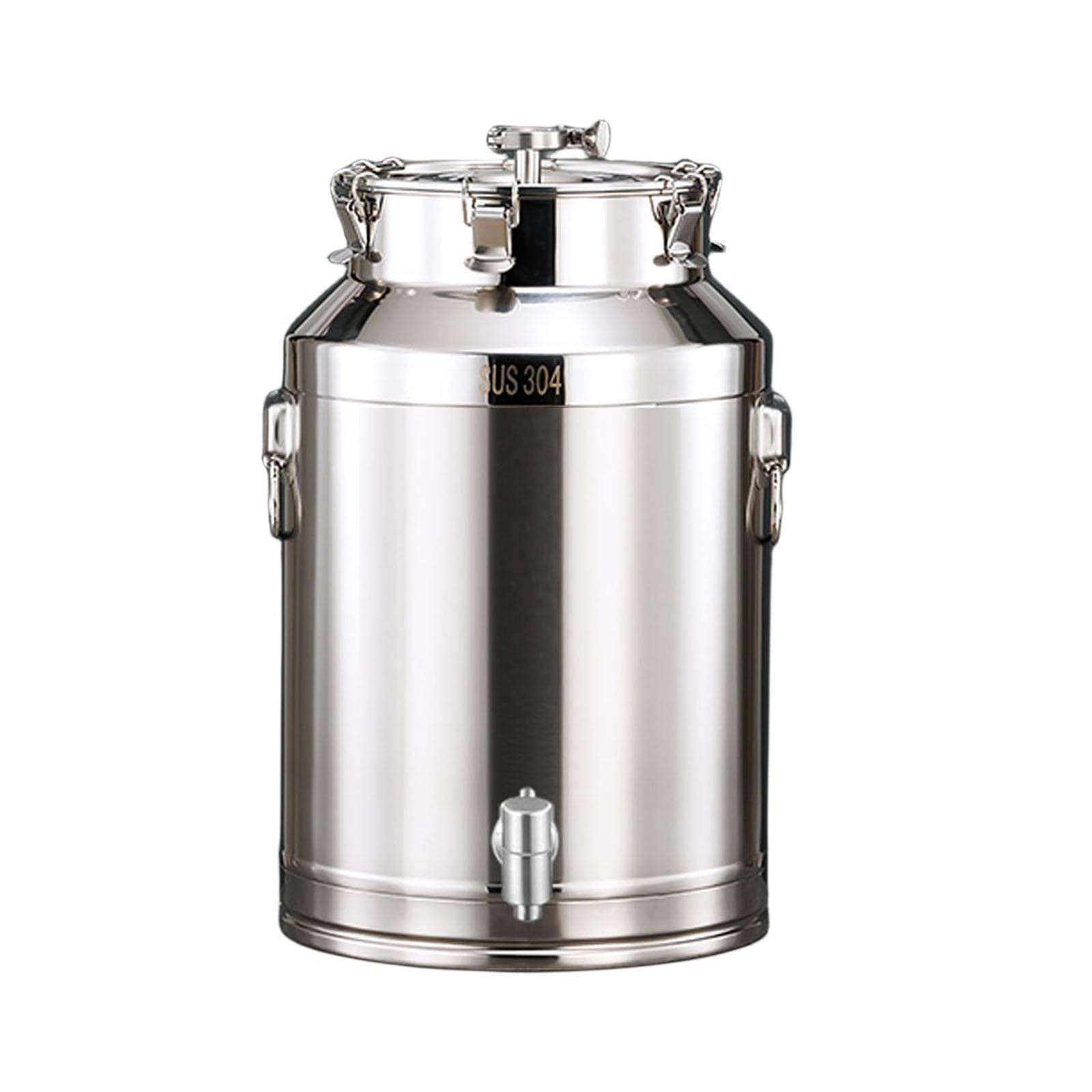 Cubo de fermentación de acero inoxidable 304 con cierre de aire, kit de preparación casera resistente para cerveza y vino, recipiente hermético de almacenamiento de alimentos, a prueba de fugas y
