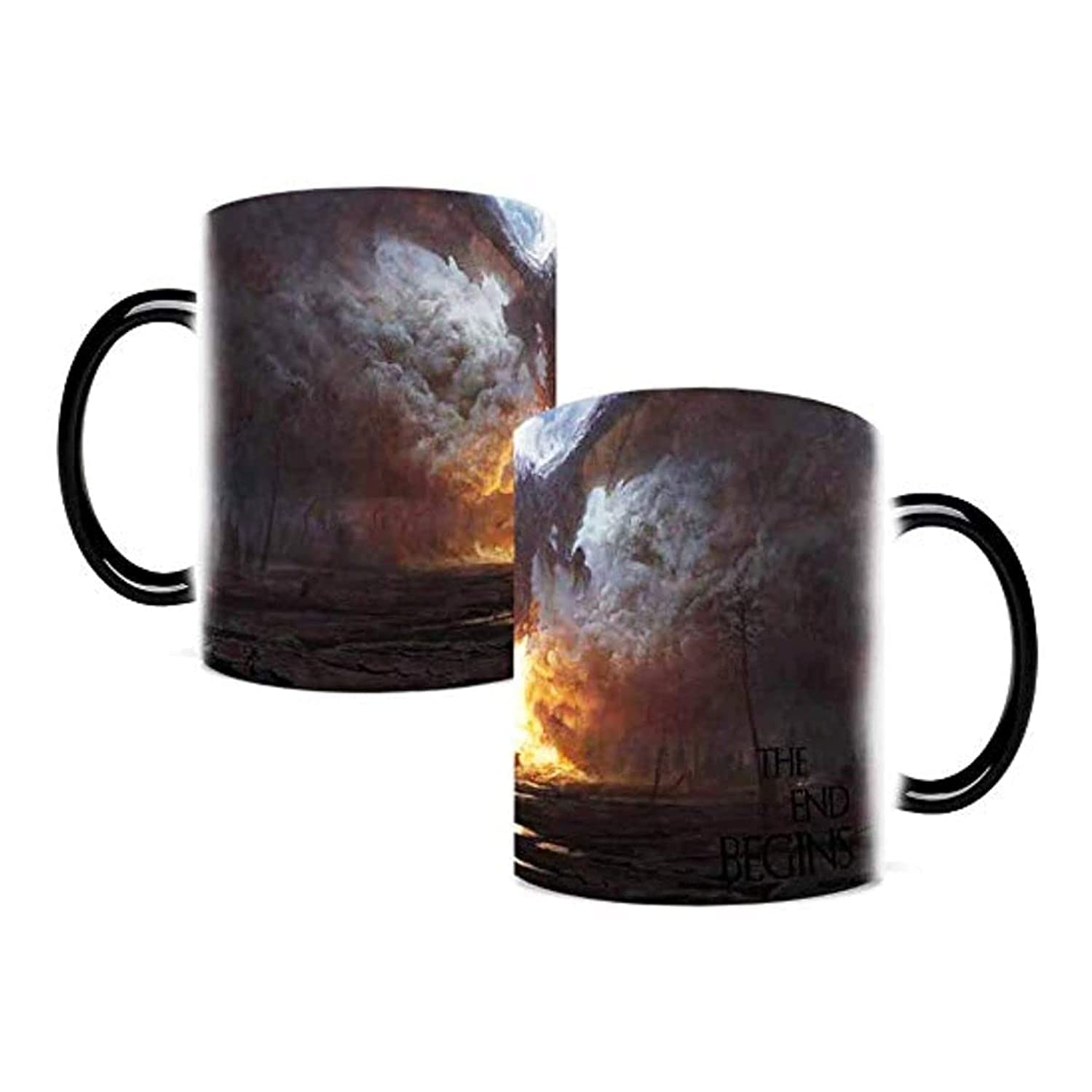 Game Of Thrones Tea & Coffee Cup Ice & Fire Color Changing Cup By Heat, Ceramic - Black