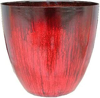 red outdoor flower pots
