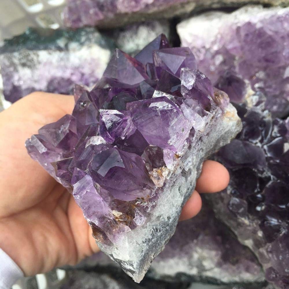 Espécimen de Cristal de Amatista Natural, geoda de Amatista de Uruguay, espécimen de Gemas Inicio Colecciones