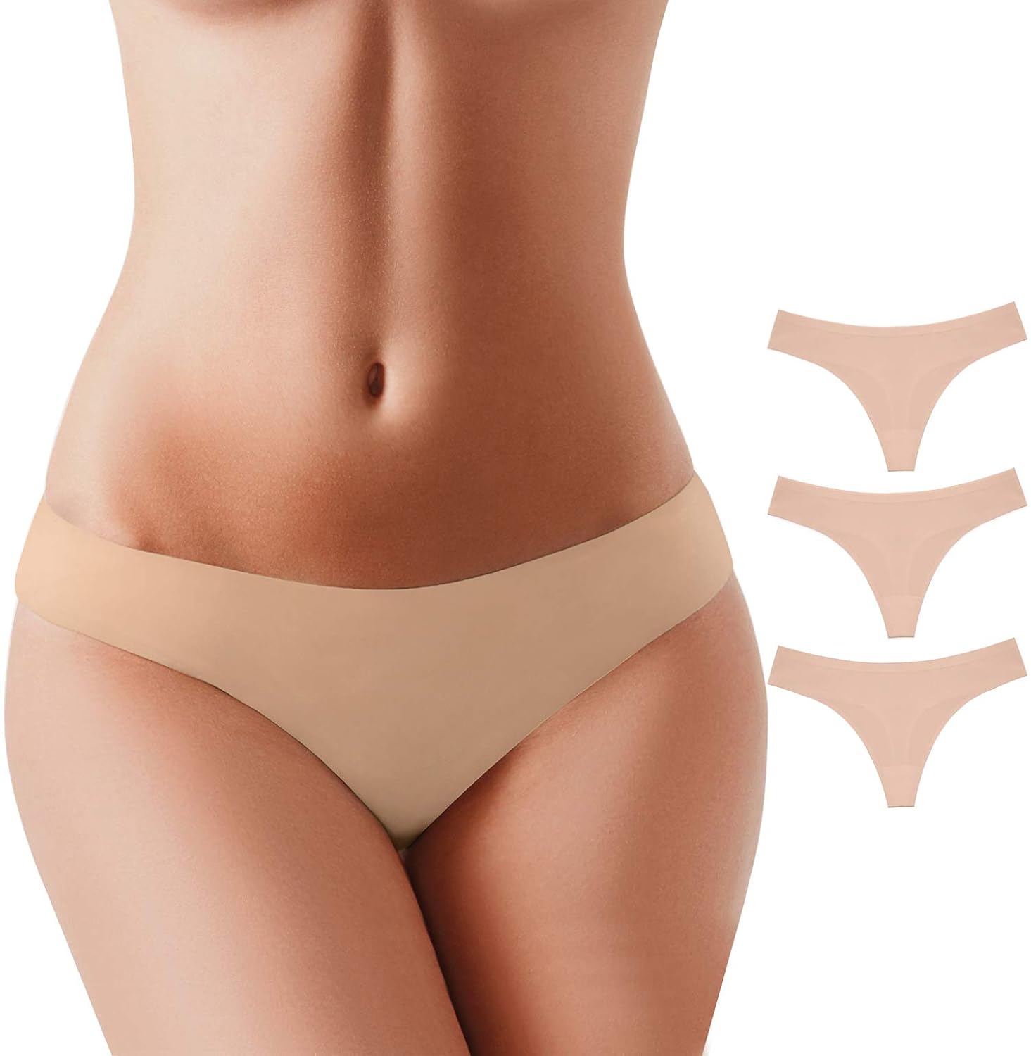 BUBBLELIME XS-XXL Sport Thong Panties Women Low Rise Sexy G-String No Show Bonded Breathable Underwear 6 Pack 3