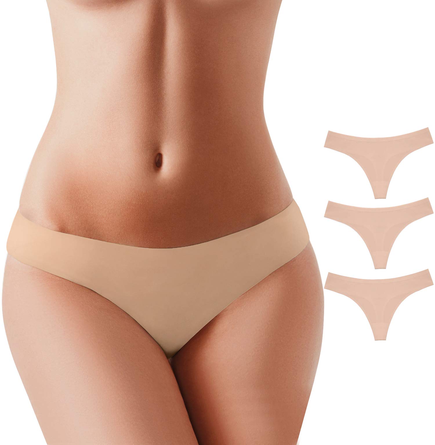 BUBBLELIME XS-XXL Sport Thong Panties Women Low Rise Sexy G-String No Show Bonded Breathable Underwear 6 Pack 3
