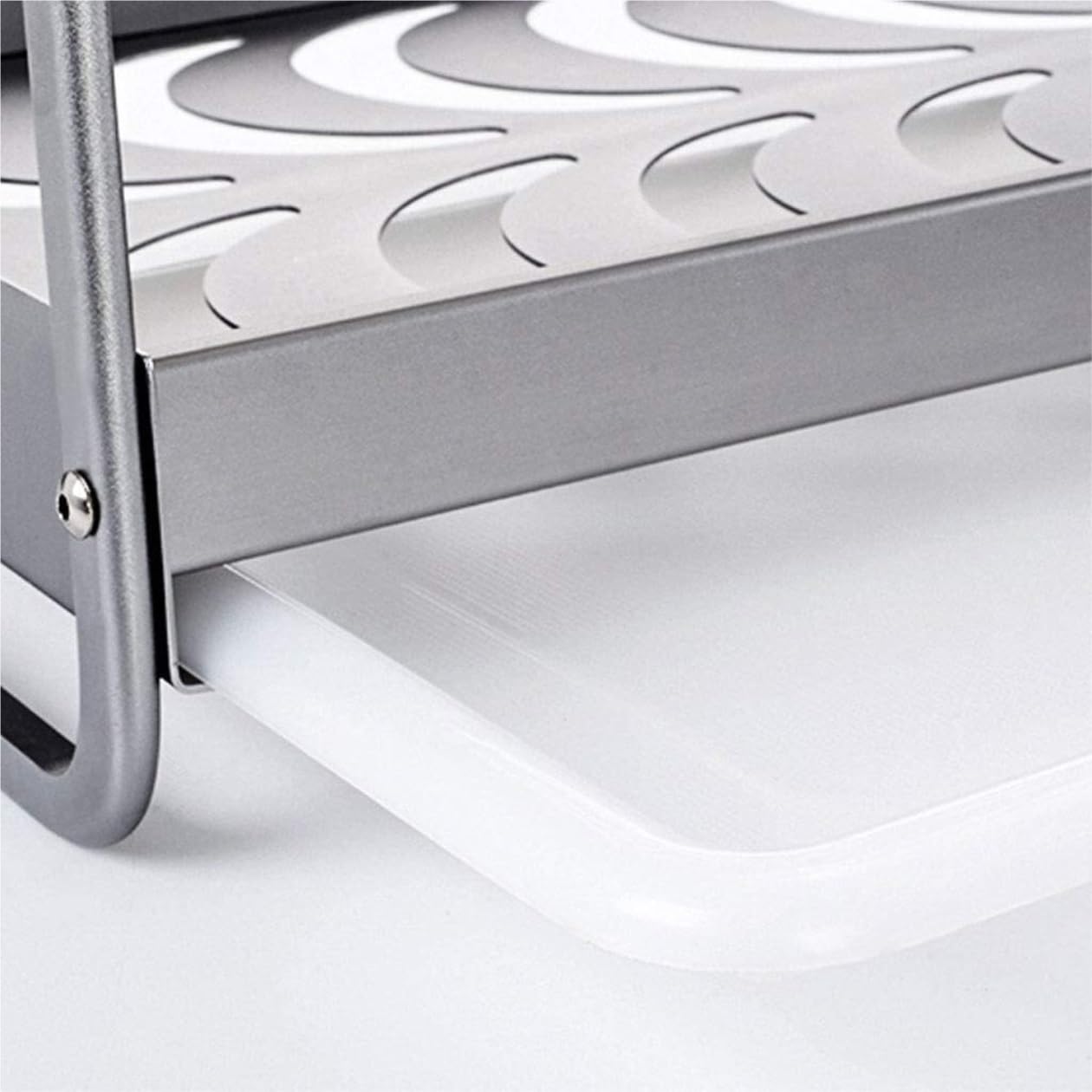 Escurreplatos, Rejilla escurridora Estante De Secado Multifuncional 3 Capas con Escurridor Extraíble Fregadero Cocina Espacio Aluminio Soporte para Platos