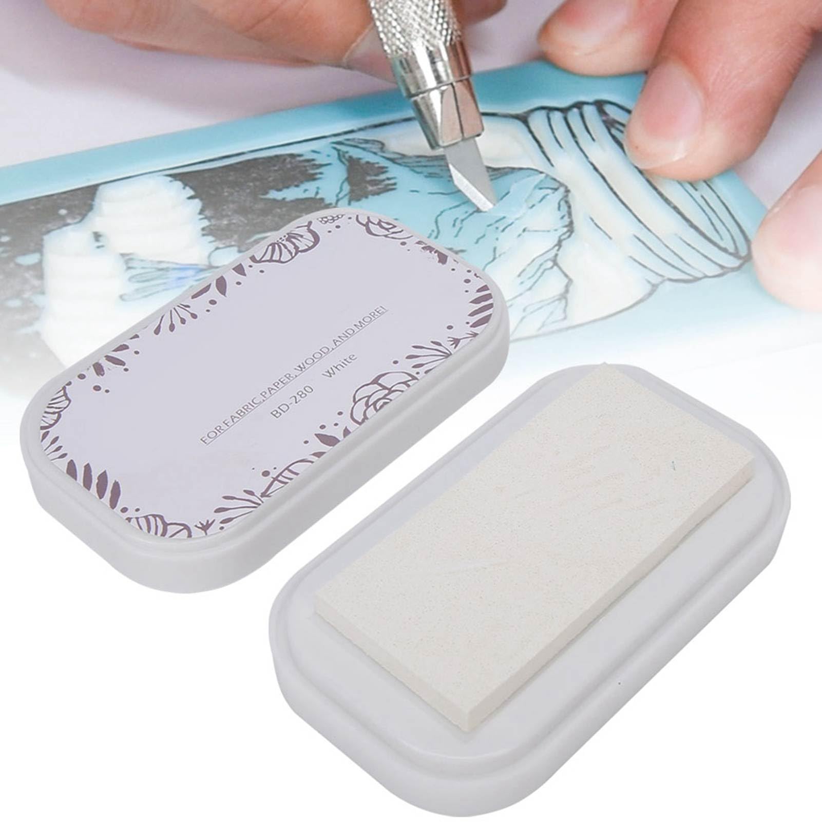 Cocoarm Poduszka z Tuszem DIY, Kolorowa Gąbka, Nie Zmywalna, do Stemplowania na Papierze, Płótnie, Drewnie, z Efektem Pudru do Wytłaczania (BD-280 porcelana biała)