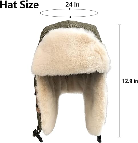 Miniatura 5 de Peicees Sombrero de aviador y gafas de trampero, accesorios de disfraz, gorra de soldado Ushanka con solapa de piel para orejas