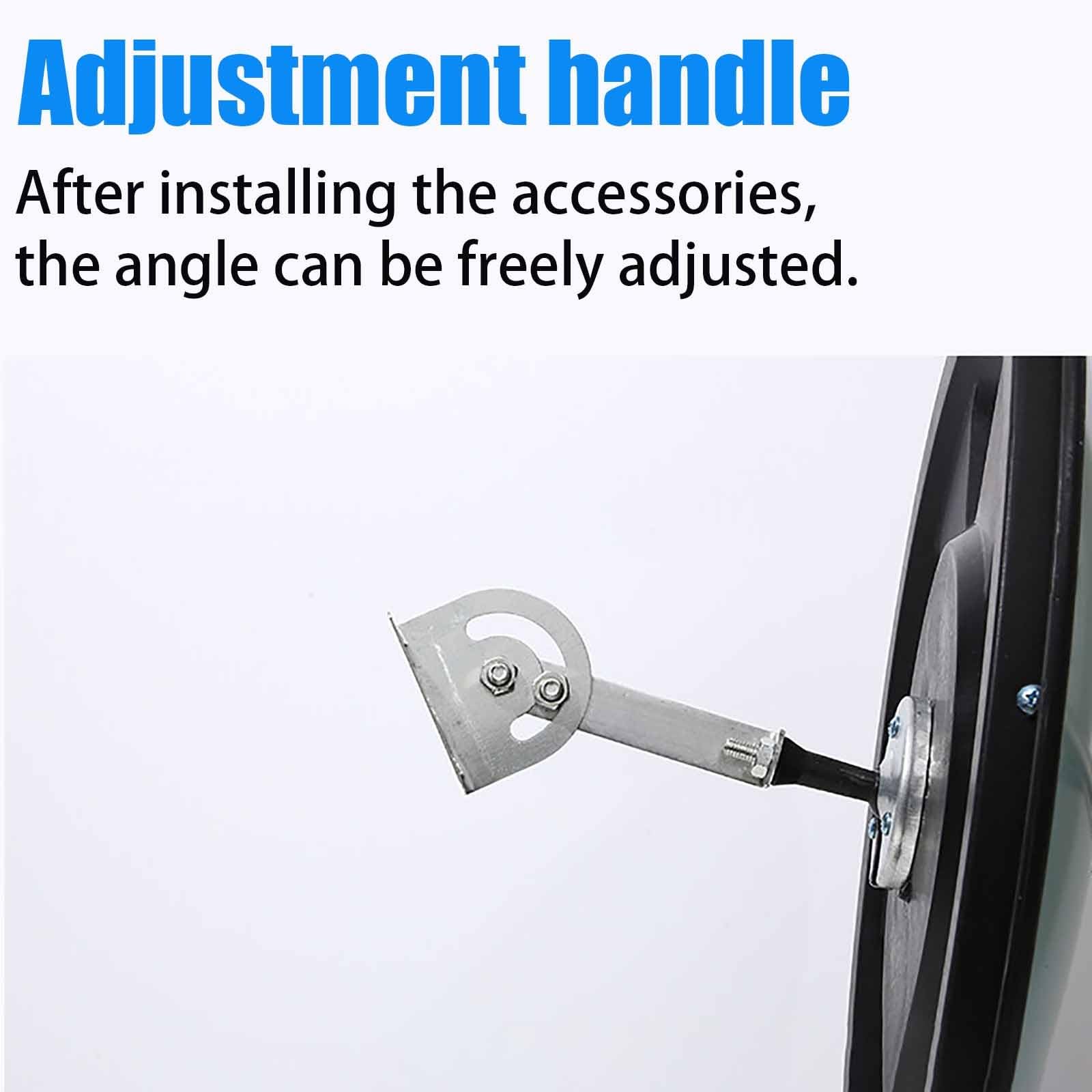 30/45/60 cm Espejo de Tráfico Convexo, PC Irrompible de Montaje en Pared con Ángulo Ajustable, Espejo de Seguridad para Garaje, Entrada de Vehículos y Aparcamiento(Black,60cm/24in)